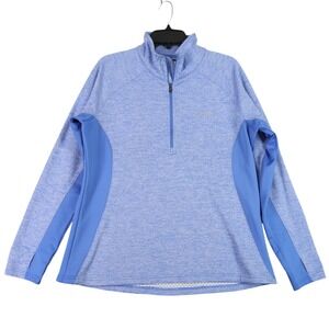 Columbia Quarter Zip Pullover Womens XL Space Dye Fleece Thumbhole‎ Cuffs Hiking